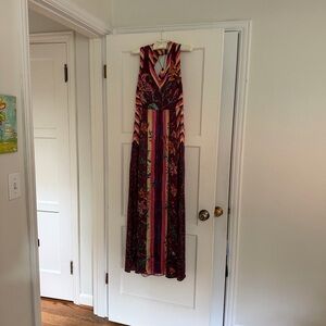Vibrant Floral Striped Maxi Dress